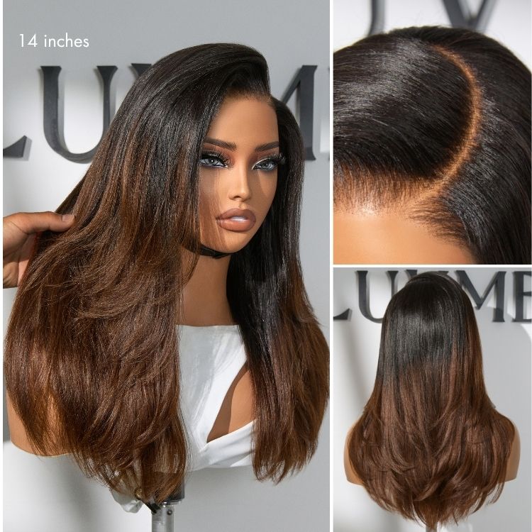 180% Density Human Hair Wig | Glueless HD Lace 7x6 Closure (Pre-Cut) | Butterfly Cut, Light Yaki Straight | Lumma