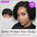 Short Curly Human Hair Wig | Minimalist HD Lace | Glueless Side Part | Lumma