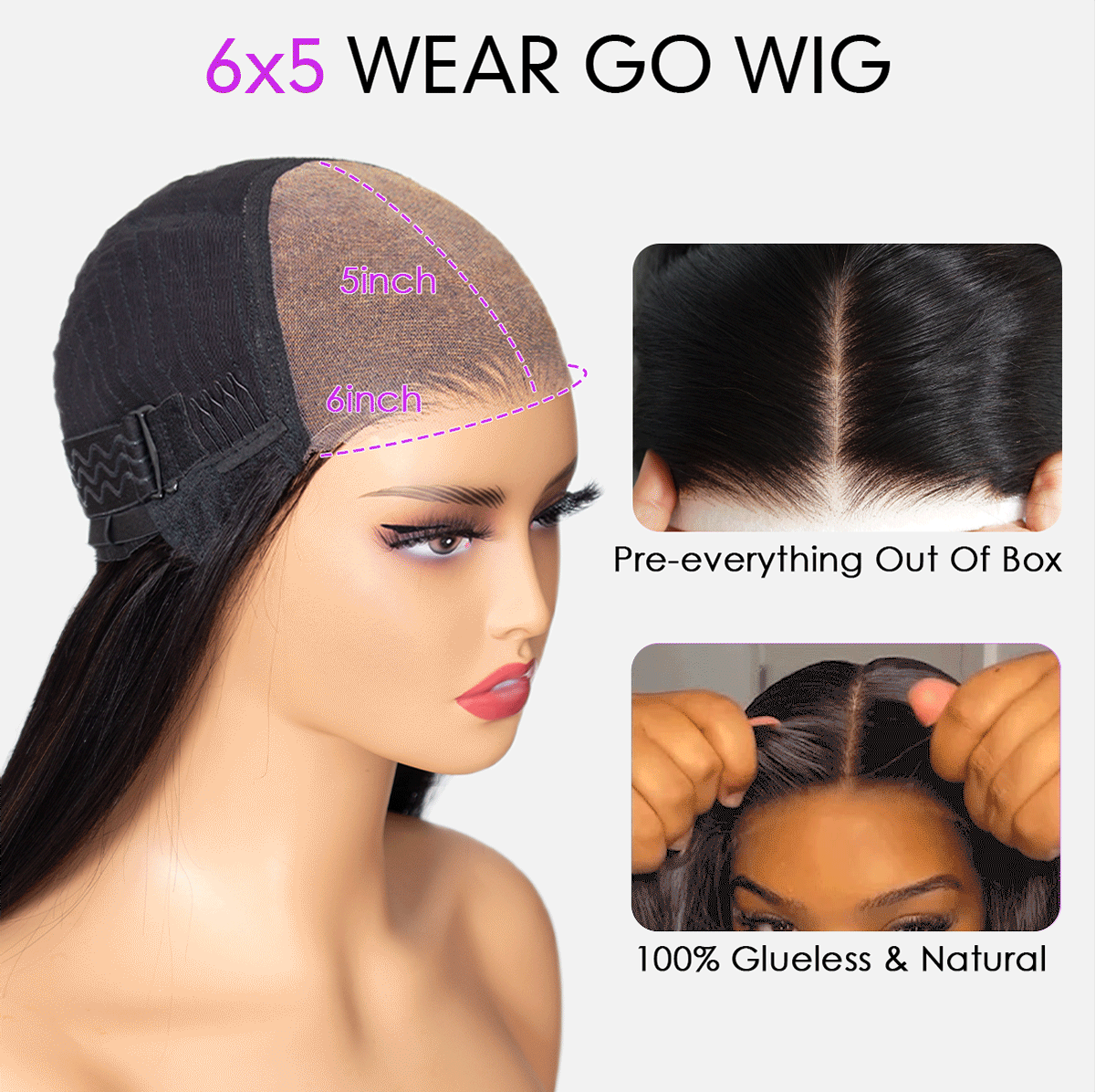 Straight Human Hair Wig | 6x5 HD Lace | Glueless Wear & Go | 250% Density - LUMMA
