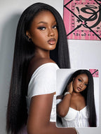Yaki Straight Human Hair Wig | Glueless 13x6 Lace | Wear & Go | Lumma