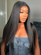 Yaki Straight Human Hair Wig | Glueless 13x6 Lace | Wear & Go | Lumma