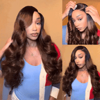 Mocha Brown Ombre Loose Wave Human Hair Wig | 6x5 Lace | Glueless | 250% Density -Lumma Hair
