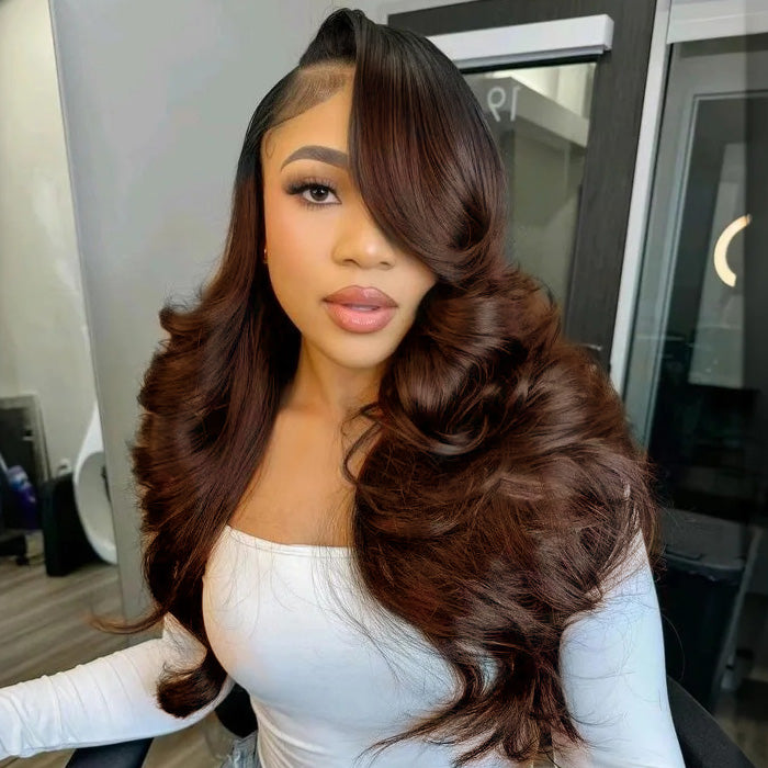 Mocha Brown Ombre Loose Wave Human Hair Wig | 6x5 Lace | Glueless | 250% Density -Lumma Hair