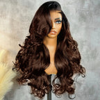 Mocha Brown Ombre Loose Wave Human Hair Wig | 6x5 Lace | Glueless | 250% Density -Lumma Hair