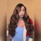 Mocha Brown Ombre Loose Wave Human Hair Wig | 6x5 Lace | Glueless | 250% Density -Lumma Hair