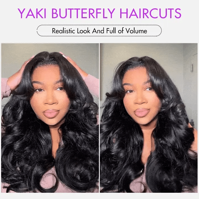 Yaki Body Butterfly Cut Human Hair Wig | Layered V Part | Natural Blend - Lumma