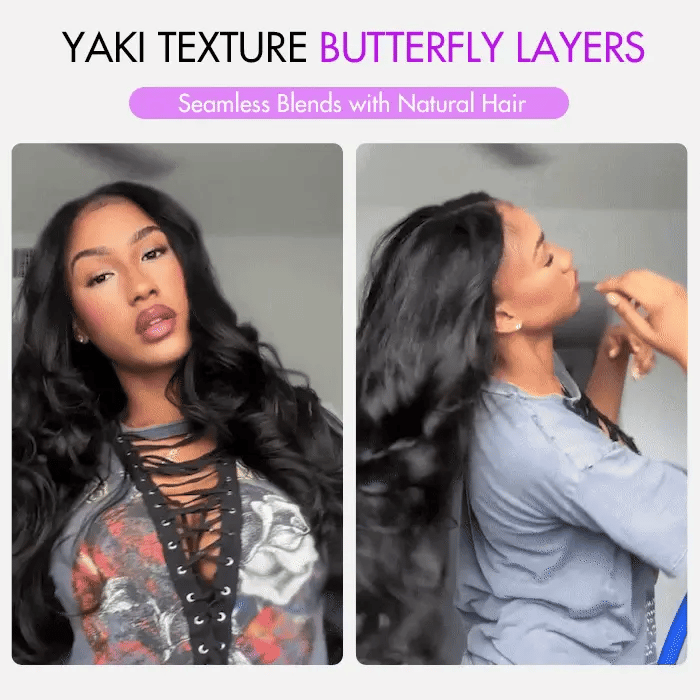 Yaki Body Butterfly Cut Human Hair Wig | Layered V Part | Natural Blend - Lumma